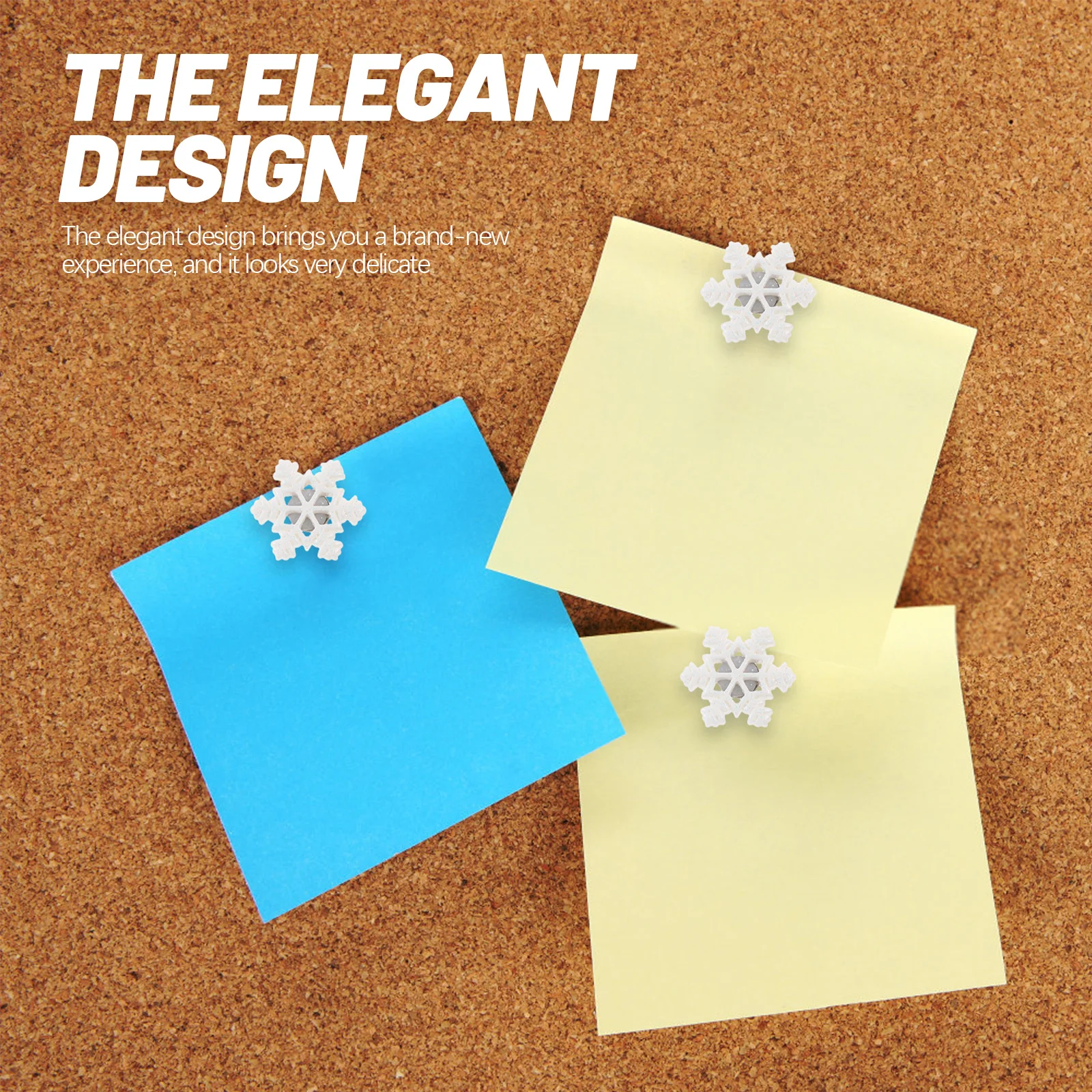 30 قطعة من دبابيس الدفع المزخرفة من الراتنج مستوحاة من ندفة الثلج للاستخدام المكتبي والمدرسة #5