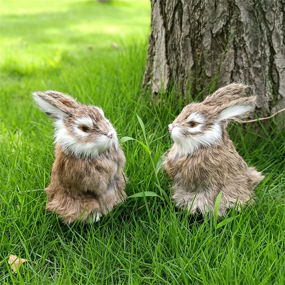 Mini Realistic Plush Rabbits Kids Toys Decorations Birthday Gift Lifelike Artificial Animal pocket Bunny Plush Toys Model