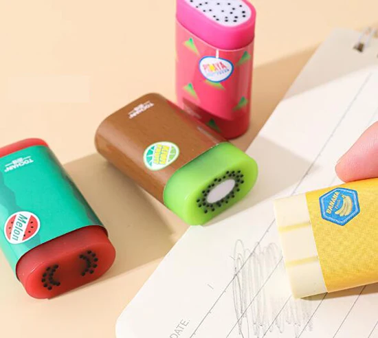 

1 шт., ластики в фруктовом стиле, креативные канцелярские принадлежности, школьные и офисные принадлежности, легко протираемые принадлежности, без следов влево, подарок для детей (SS-6188)