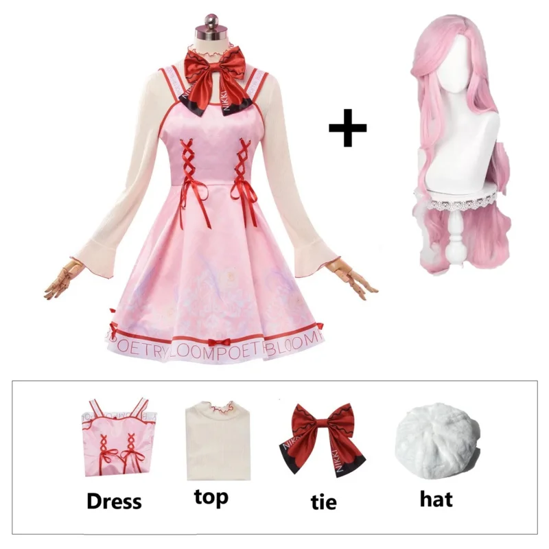 

Косплей Аниме Бесконечность Никки Двенадцать Розовое Платье Лолиты Униформа Комплект Париков Хэллоуин Карнавальный Вечерние Костюм x;2,f;5.n;