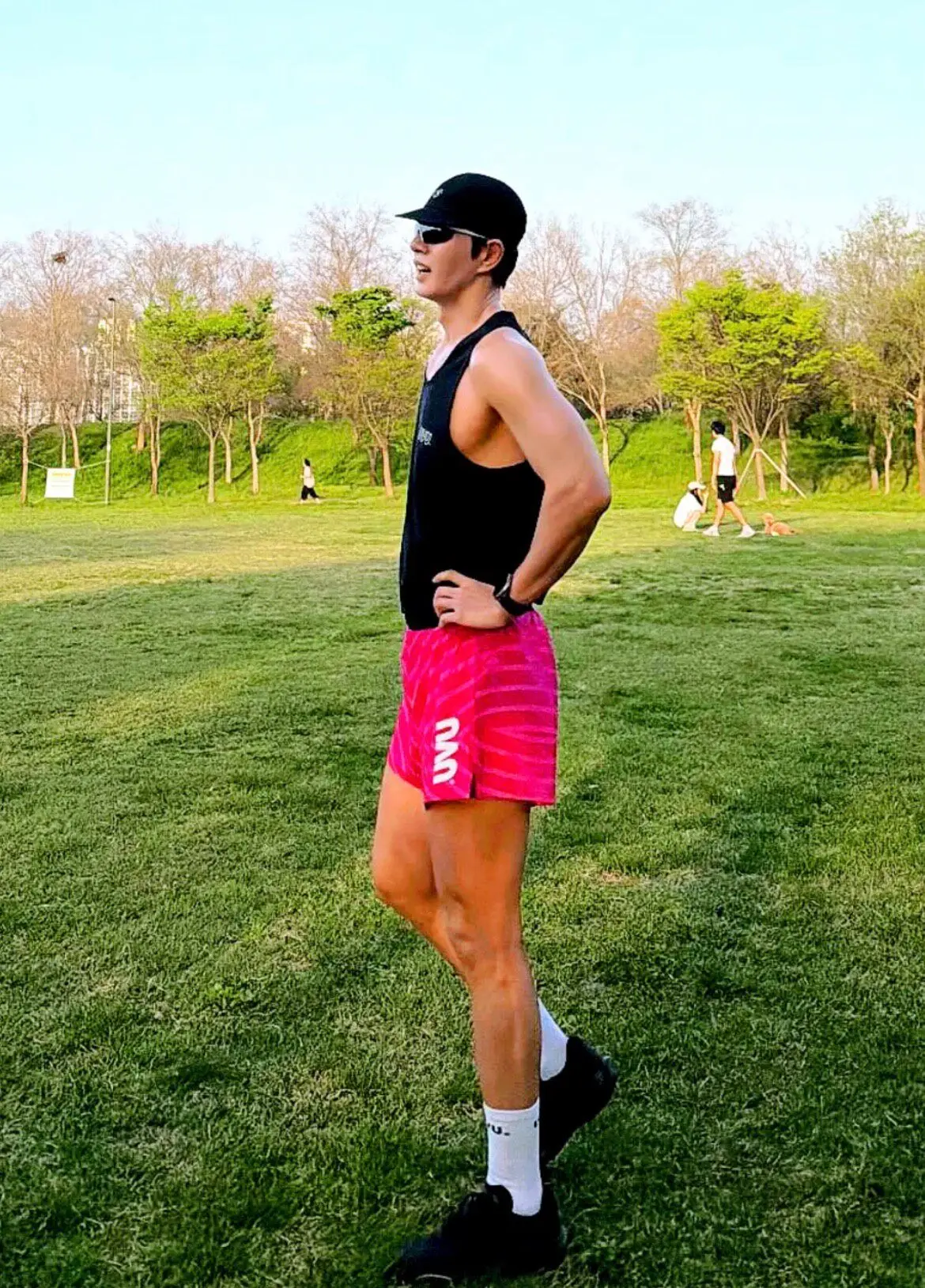 UVU HALF TIGHT 2.0 Red Ripple Running Shorts Seoul Marathon Quick Dry Compression Cycling Fitness Sports Tights