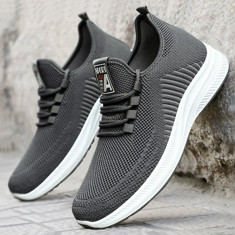 Spring and Autumn New Men's Shoes Trend Soft Sole Running Casual Shoes Breathable Sports Wear resistant mesh shoes