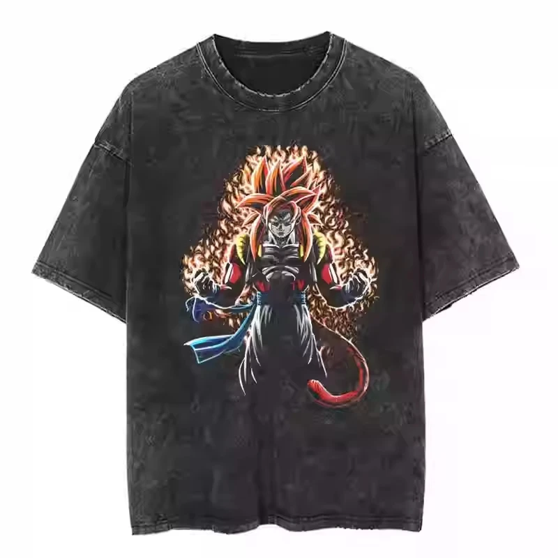 

Dragon Ball T-shirt for Men Summer Washed Cotton Oversized Loose Tops Women Can Be Short-sleeved Round Neck Fashion Brand New