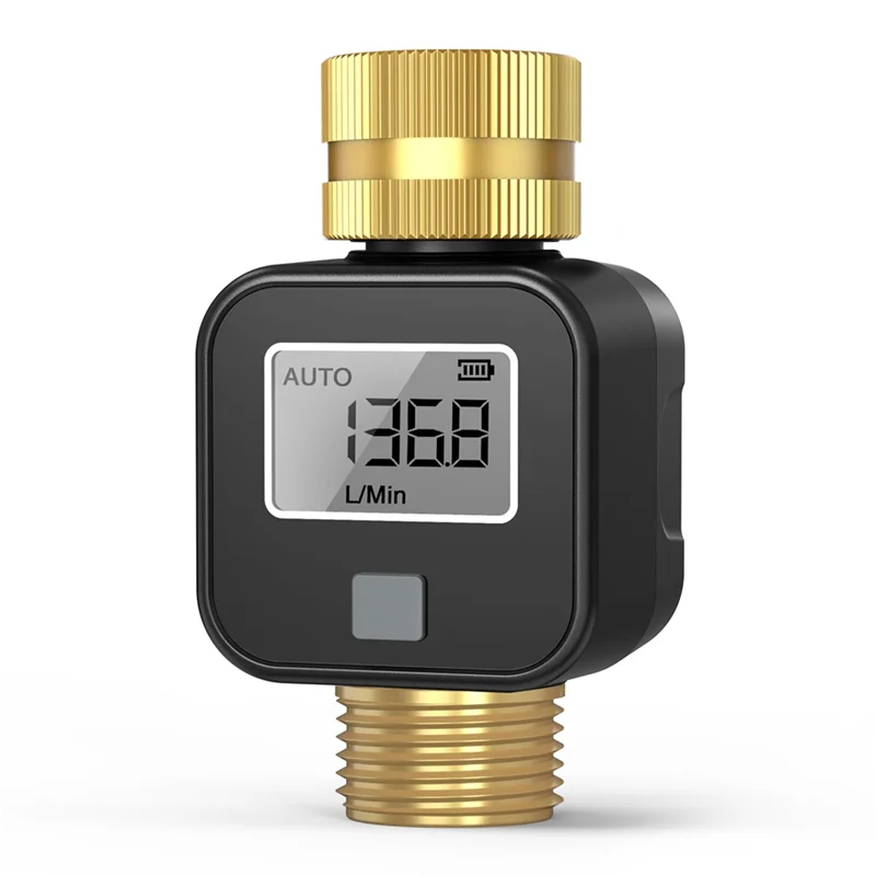 A91P Digital Water Flow Meter Water Flow Meter With Brass Metal Thread Garden Hose Watering