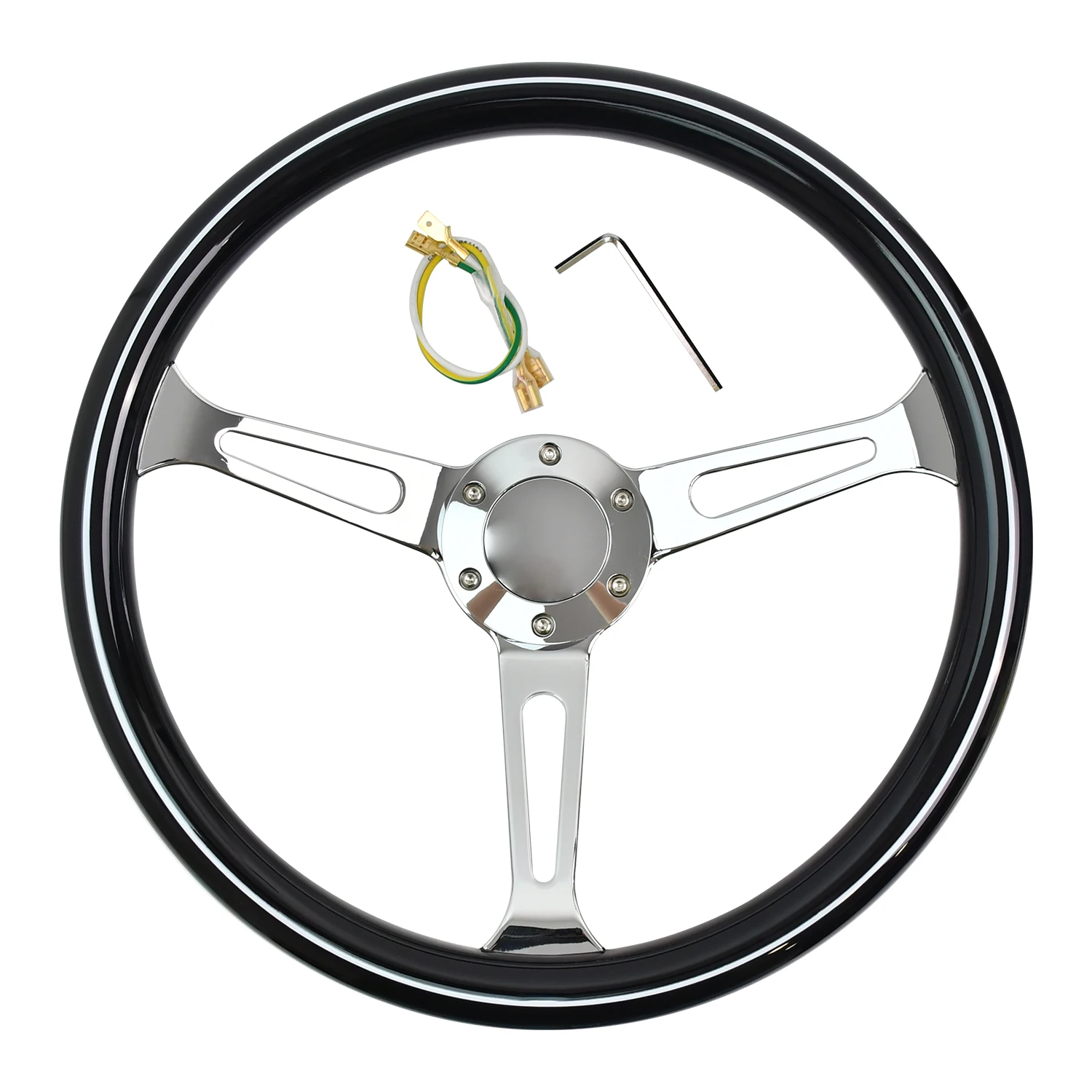 

380mm black ABS retro sport steering wheel 15inch modified racing steering wheel