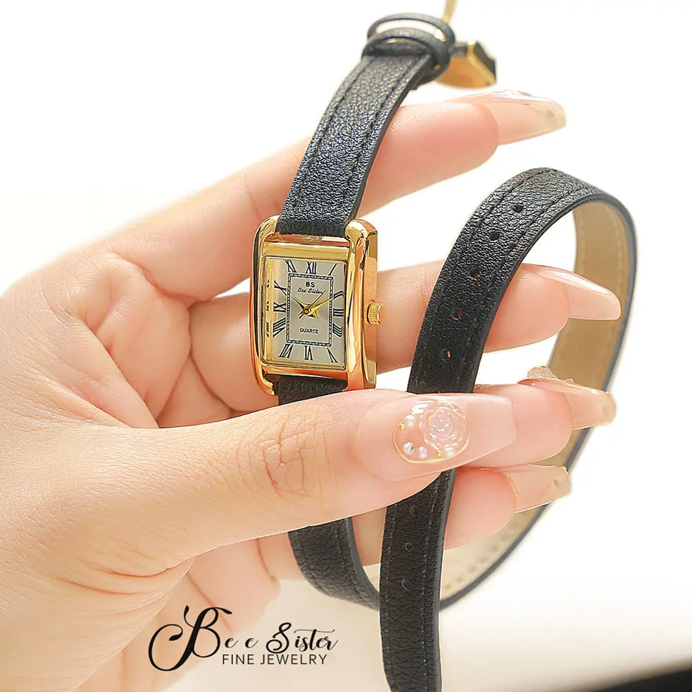 BS Fashion Watch For Women High Qualify Leather Quartz Watches Ladies Luxury Wristwatches Dress Clock Gifts Relogio Feminino