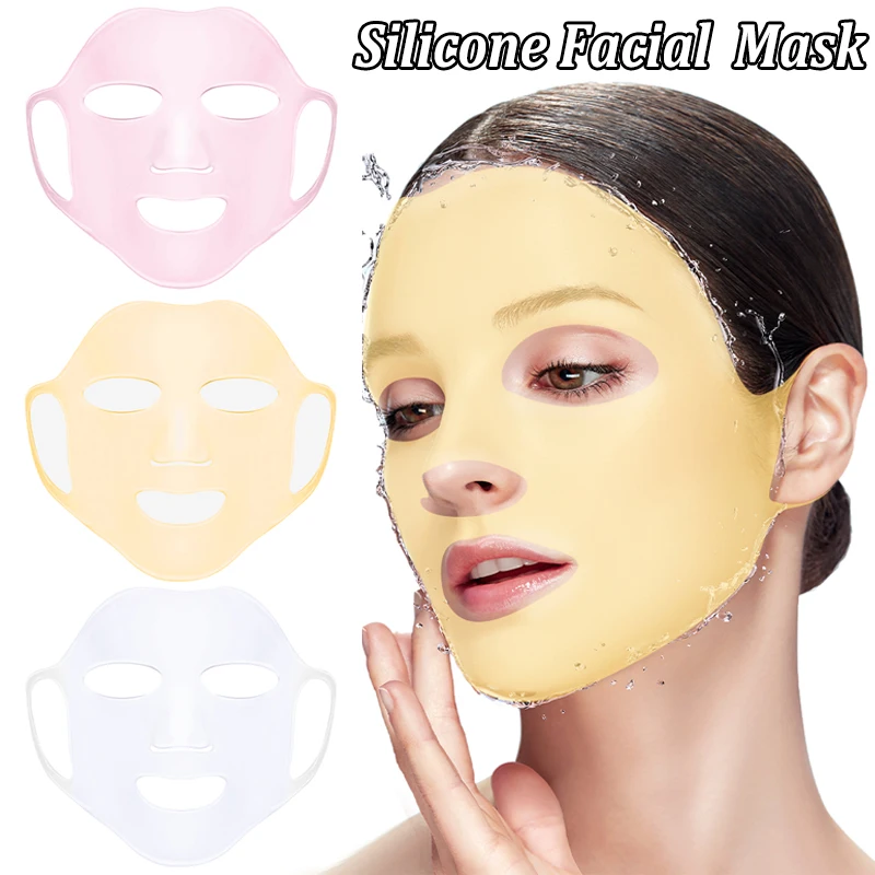 Silicone Facial Mask Cover Reusable Ear Hanging Anti-aging Moisturizing Face Shield Double Absorption Anti Evaporation Skin Care