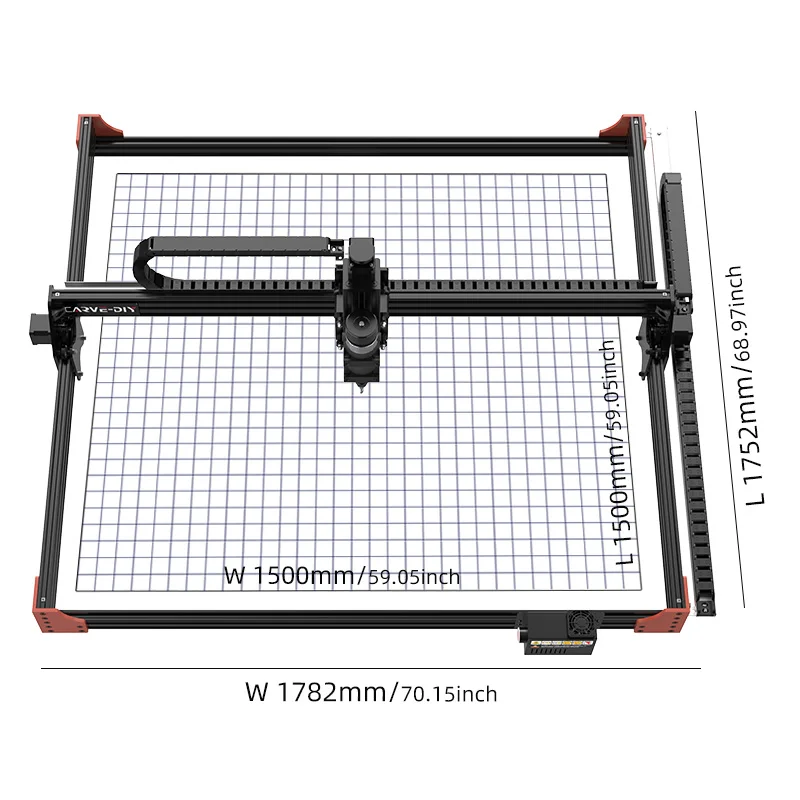 CARVE-DIY Cnc Wood Router Machine 3 Axis Grbl Control Working Area 1500X1500mm 500W Spindle Mdf Cutting Machine