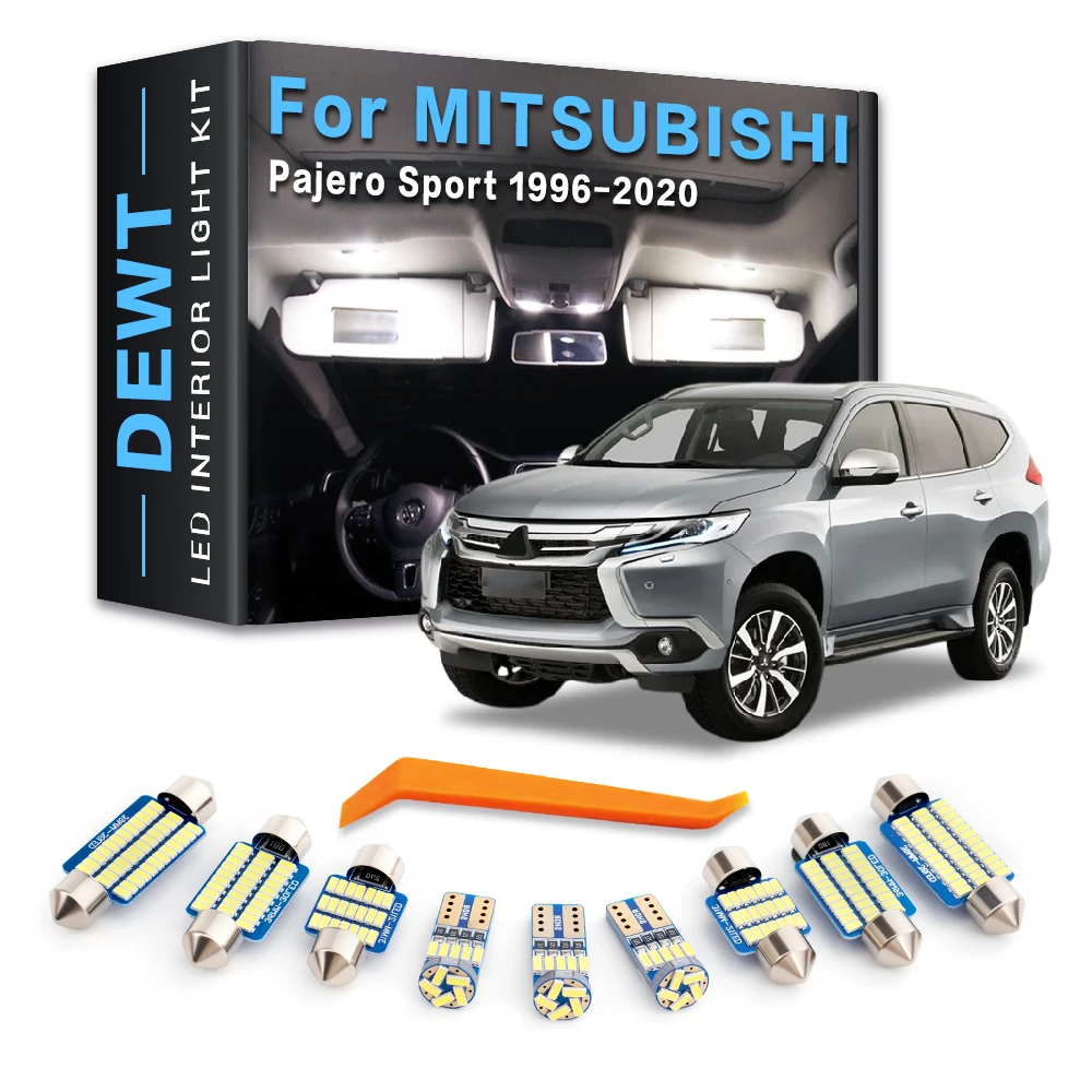 Car LED Interior Dome Light Kit For Mitsubishi Pajero Sport 1 2 3 K90 KH KG KS 1996 - 2020 2019 2018 Sunvisor Trunk Bulb Canbus