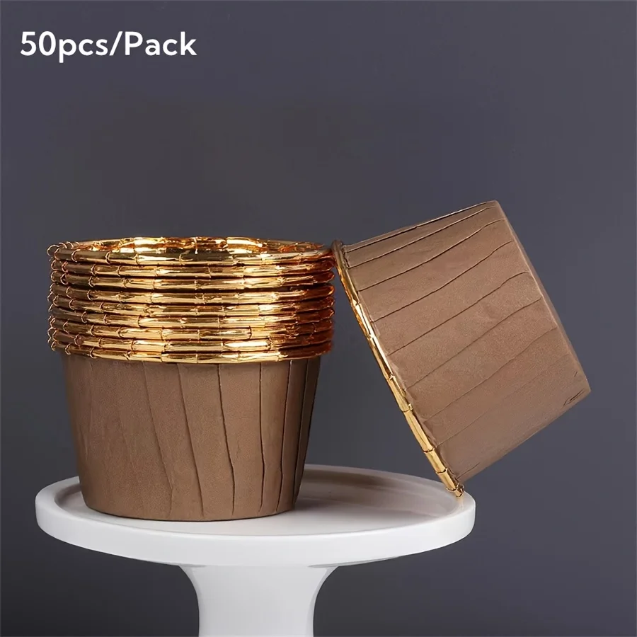 50er-Pack runde Backformen für Cupcakes und Muffins, 9 Farben, hitzebeständige Einweg-Backförmchen aus Aluminiumfolie, geeignet