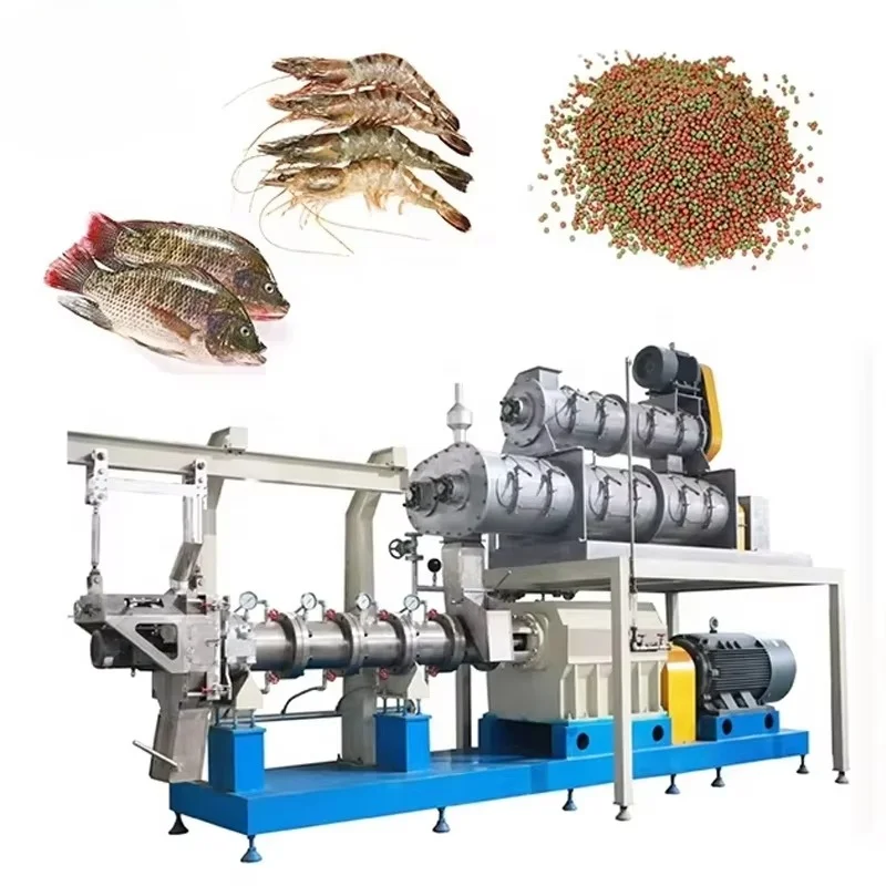 New Stainless Steel Twin Screw Extruder for Floating Fish Shrimp Feeds 20 Ton/H Capacity Automatic Fish Food Production