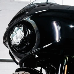 B-M Motorcycle White Tracer Headlight Vent Accent LED For Softail Low Rider ST El Diablo FXRST FXLRST 2022-2024
