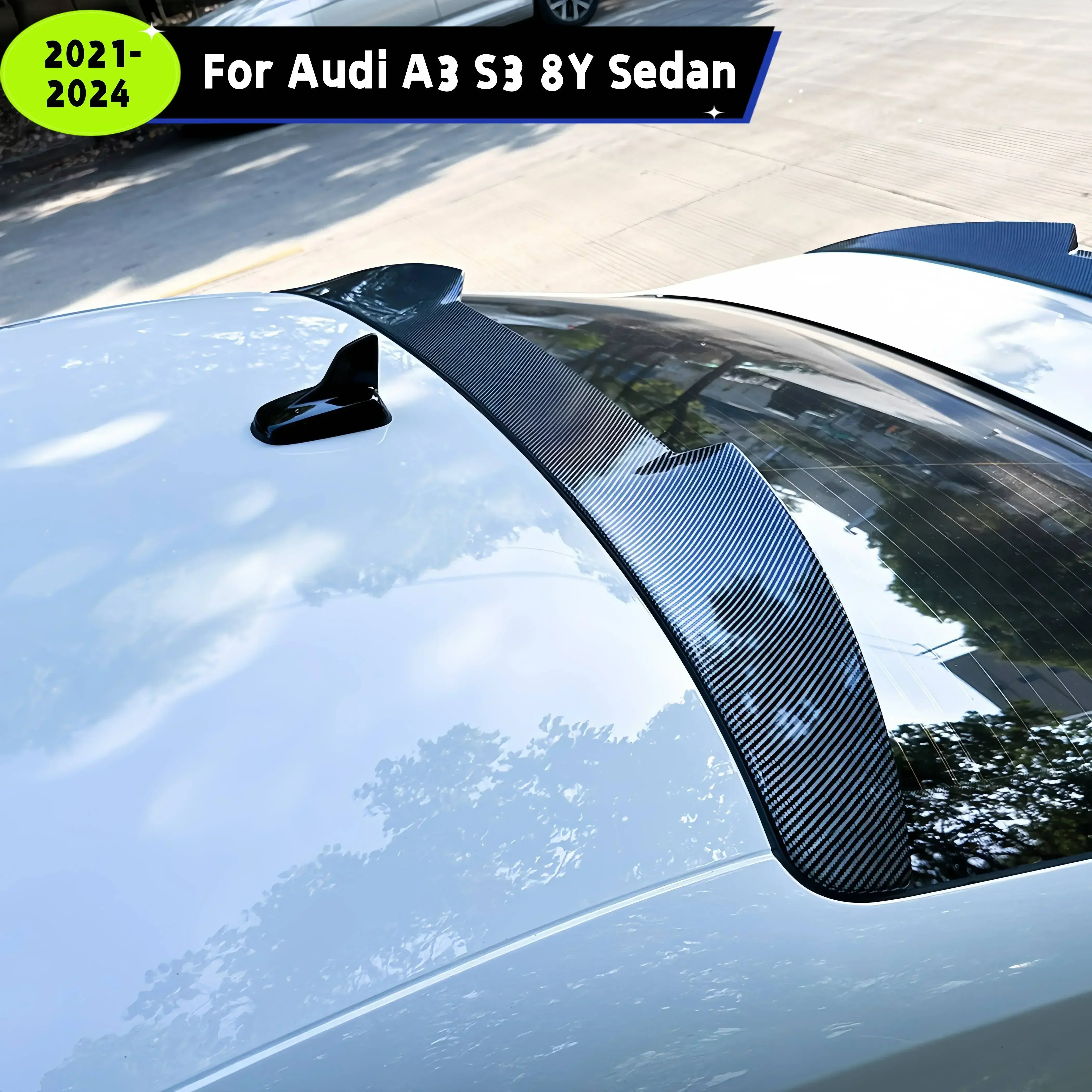 For Audi A3 S3 8Y 2019-2024 5Door Sedan Car Rear Roof Spoiler Wing Rear Window Roof Spoiler Splitter Decoration Cover Tuning