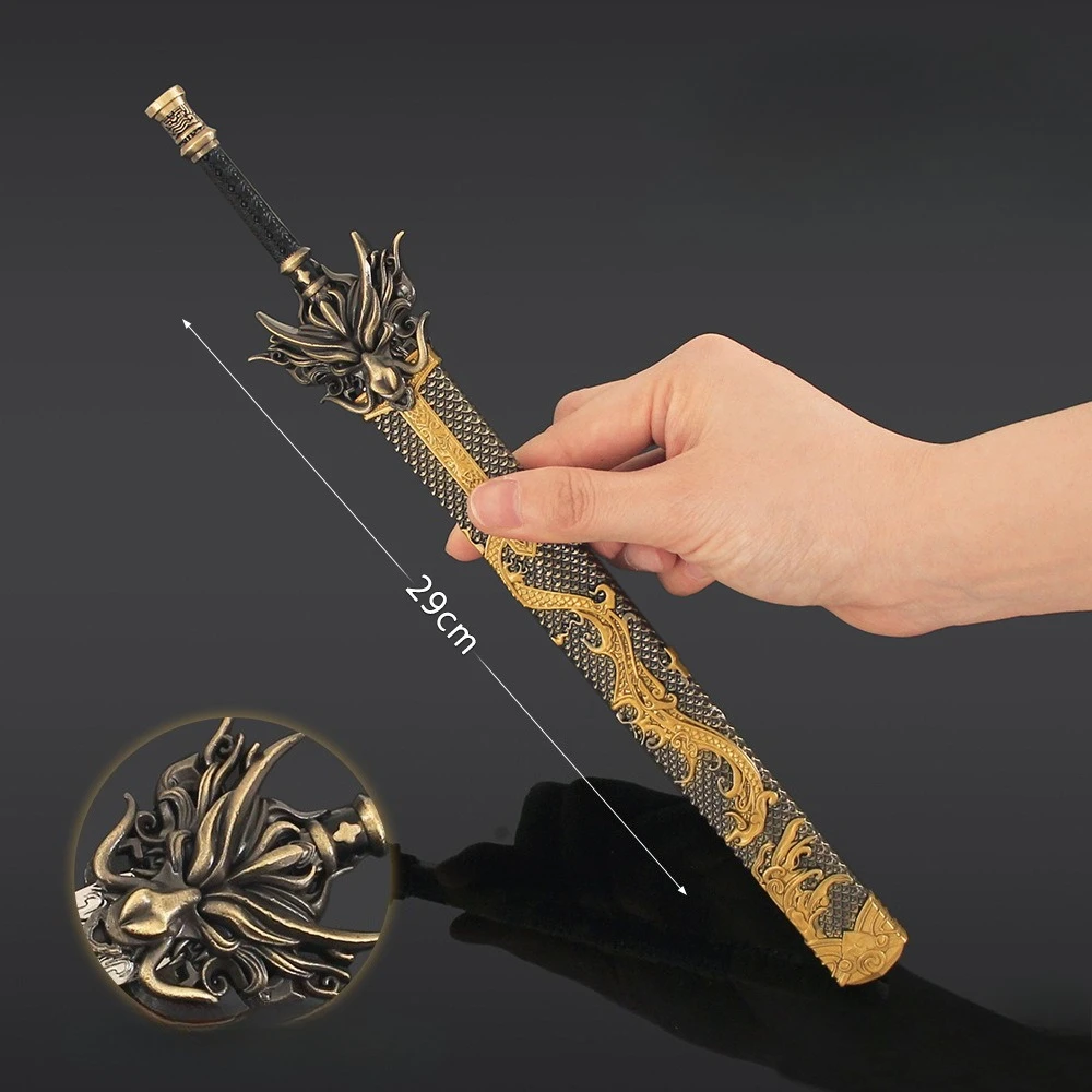 29cm 진의 전설 중국 애니메이션 주변 잠자는 드래곤 검 카나타 풀 메탈 공예 무기 모델 선물 소장 장난감