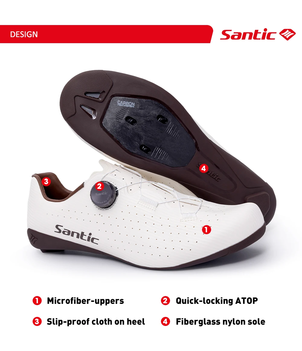 Santic Carbon Fiber Radfahren Schuhe Outdoor Hardness9 Tragen Beständig Straße Reiten Turnschuhe Unisex Männer Frauen Pro Racing Fahrrad Schuhe – Detail 6