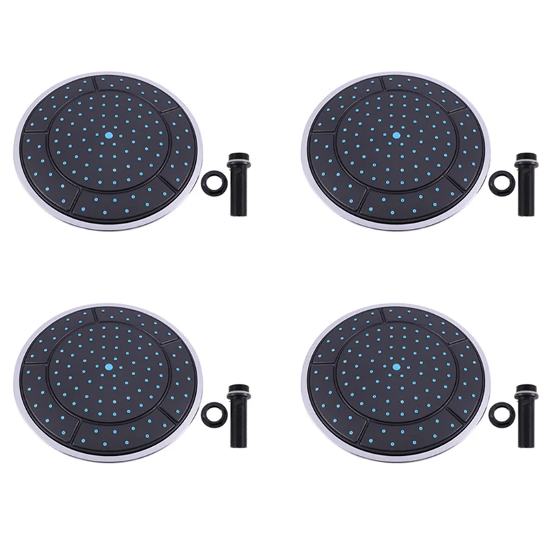 

75STO-4Pcs 25Cm Plastic Round Shape Rainfall Powered Shower Room Top Shower Roof Head Nozzle Cabin Accessories