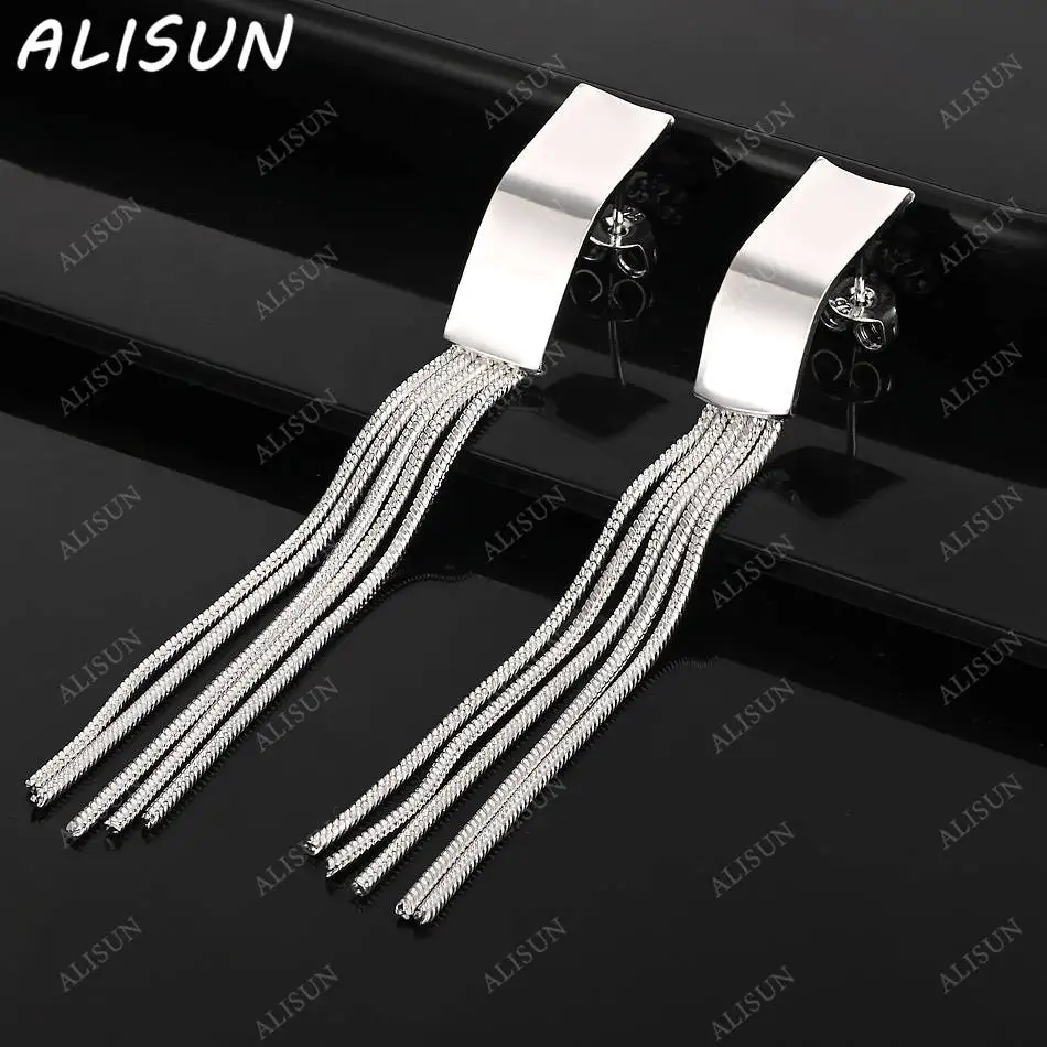 

ALISUN 925 Sterling Silver Tassel Earrings Drop Earrings For Women Anniversary Gift Popular Wild Fashion Romantic Jewelry