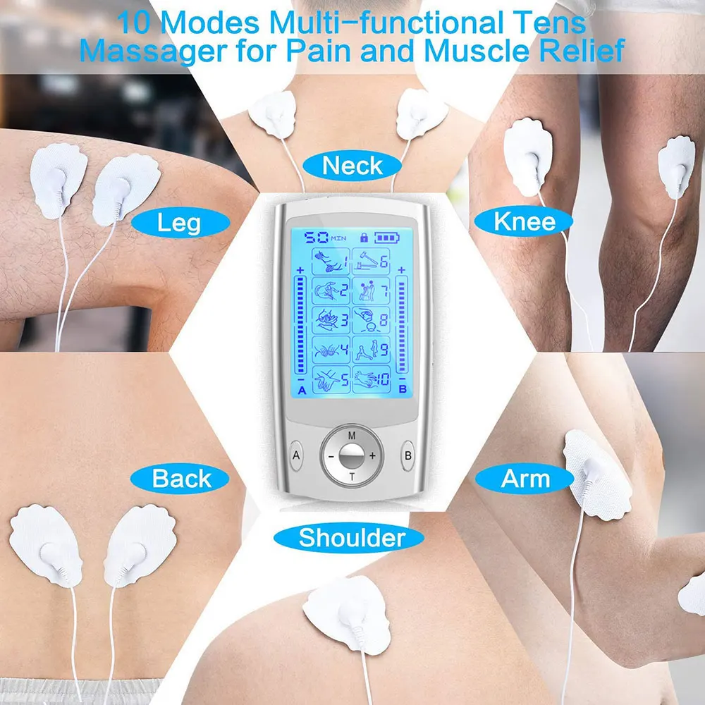 10-Mode Electric EMS Physiotherapy apparatus Tens Muscle Stimulator Acupuncture Body Massage Digital Therapy Fast Dropship