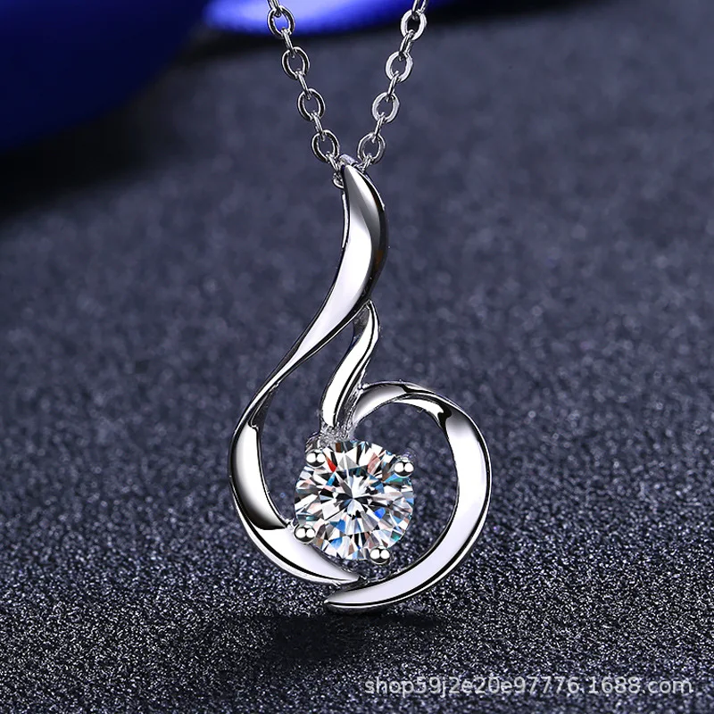

925 silver necklace GRA Certified Moissanite Fashion Swan Necklace Simulation Drill Pendant Necklace is suitable for daily wear