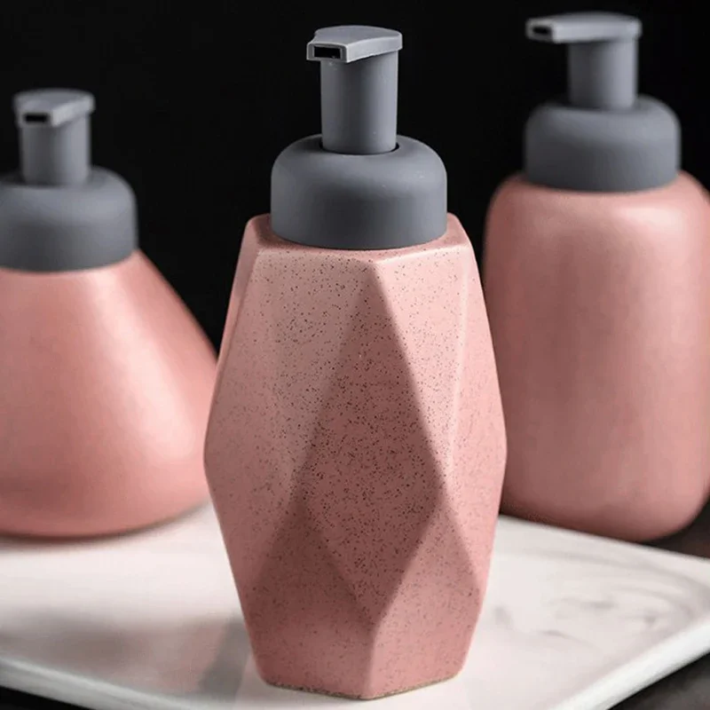 

Bathroom Tools1PC Ceramic Liquid Foam Soap Dispenser Portable Shampoo Conditioner Body Wash Lotion Hand Sanitizer Pump Bottle