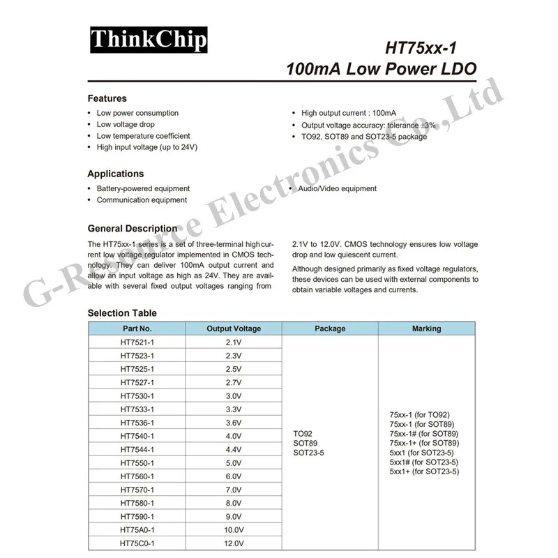 Regulador de alto controlador HT7533 piezas 100, 7533, 7533 S0T-89, SOT89