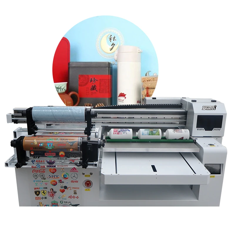 Integrated roll-flat uv printer sticker labels printing machine printers for small business A1 size uv printers