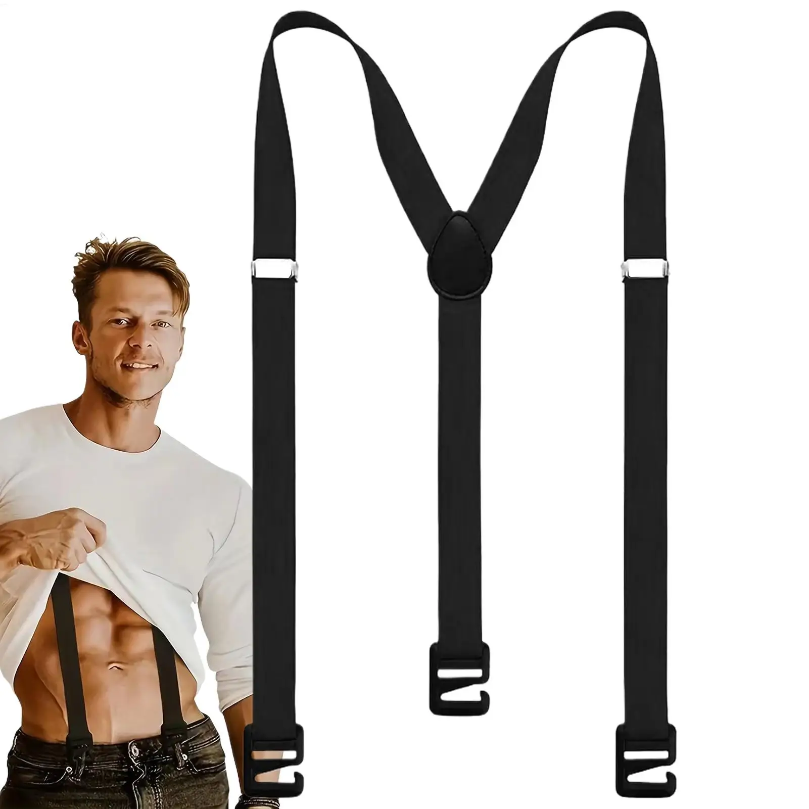 invisible shoulder strap Heavy Duty Y-shaped vest Adjustable Shirt Clip Suspender Trouser Brace Straps Man Vintage Braces