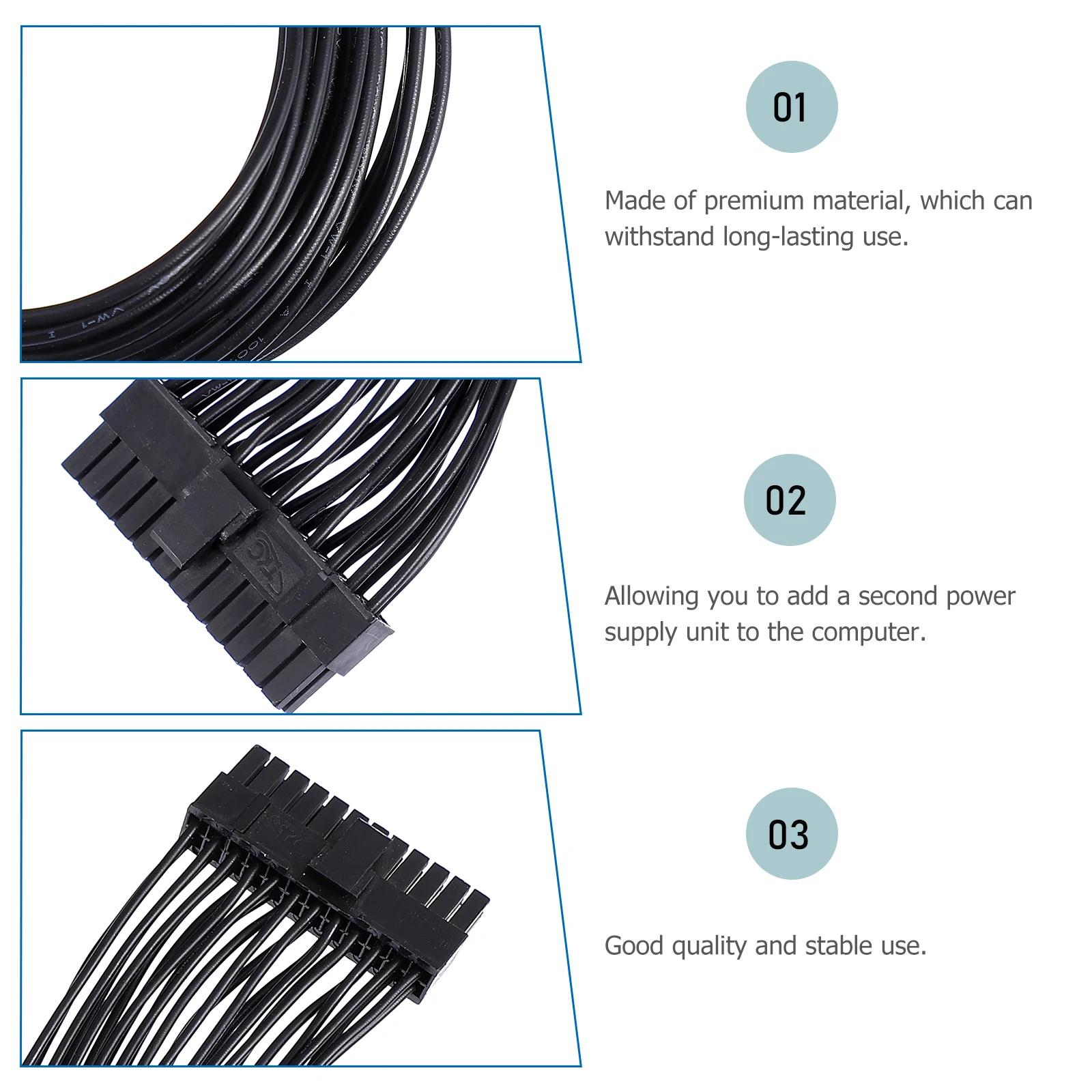 

High Quality Atx Power Extension Cable For Motherboard 20Pin 24Pin Internal Computer Secure Connection Extension Power