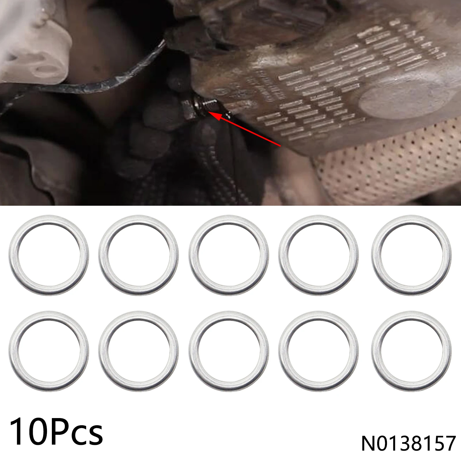 10PCS Auto Engine Oil Drain Plug Gasket For VW Audi 14X20X1.5mm Oil Pan Screw Washer 14MM Metal Washer Gasket 408300330 N0138157