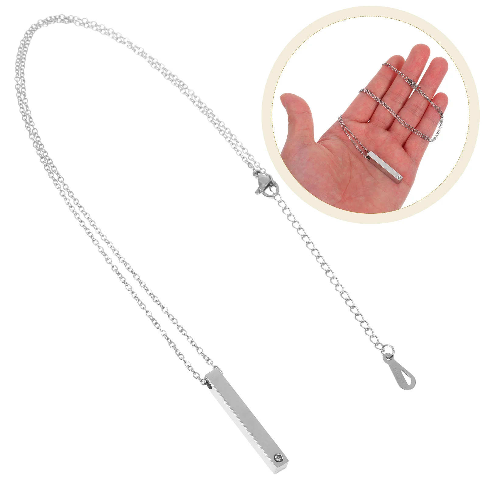 

Stainless Steel Diamond Necklace Men Chain Couples Bar for Necklaces Cool Glossy Lovers
