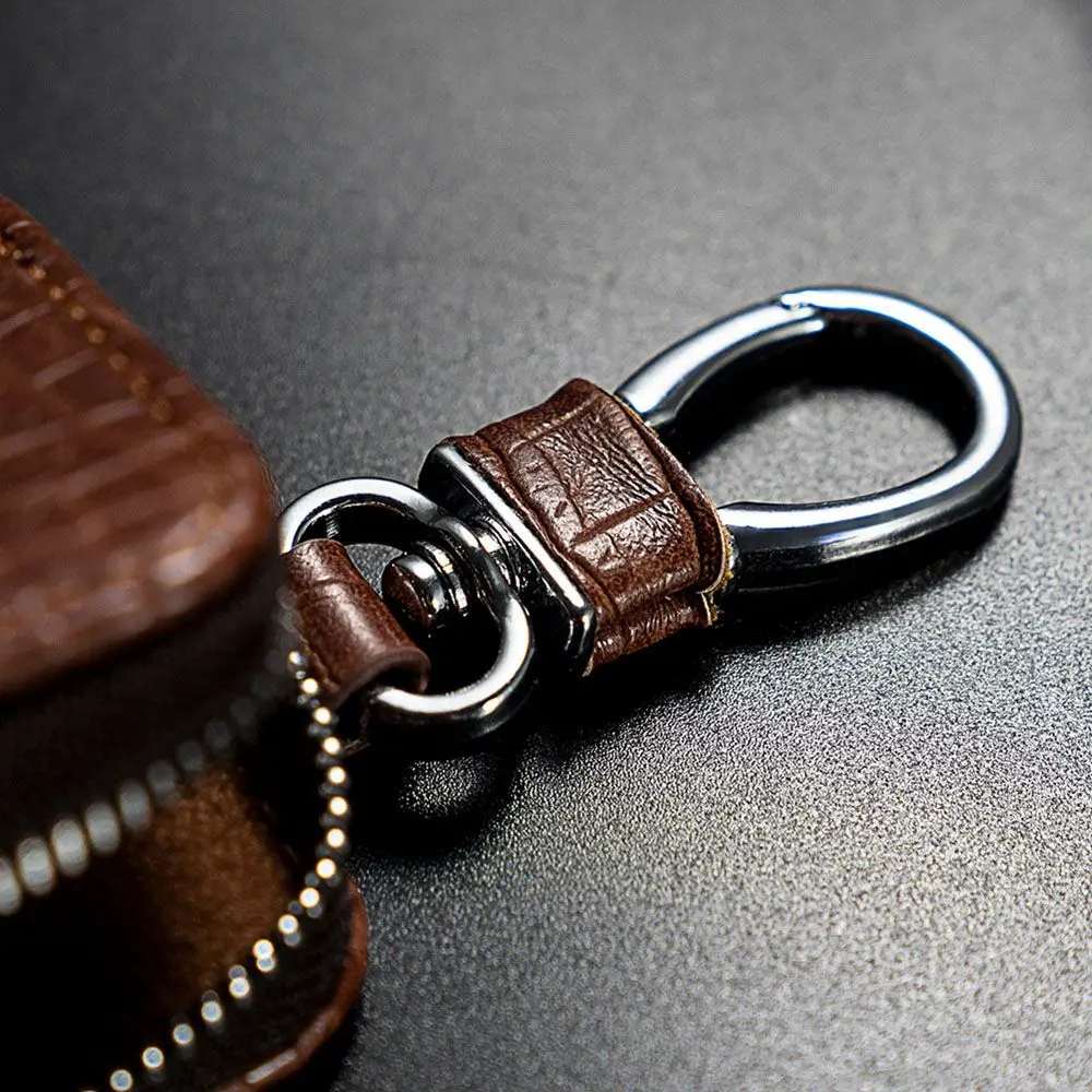 Universal Square Men Keychain With Keyring Crocodile pattern Car Key Case Key Bag Case Car Key Wallets Zipper Key Case Bag - view 6