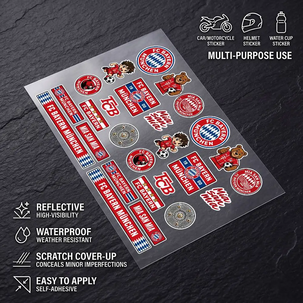 B-A-yE-rn M-uniC-H- Universal Multi-Purpose Reflective Stickers Scratch Conceal For Auto Bike Helmet Mug Fridge Decoration