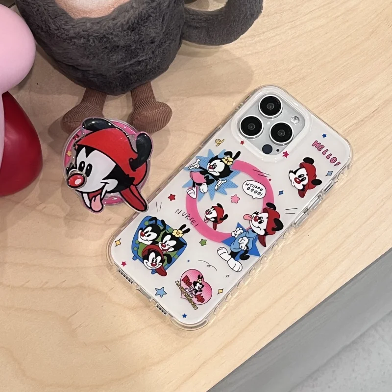 

Cute Couple cartoon Mickey Minnie Magsafe Wireless Charge Case For iPhone 13 14 15 16 Pro Max Disneys Funny Magnetic Holder