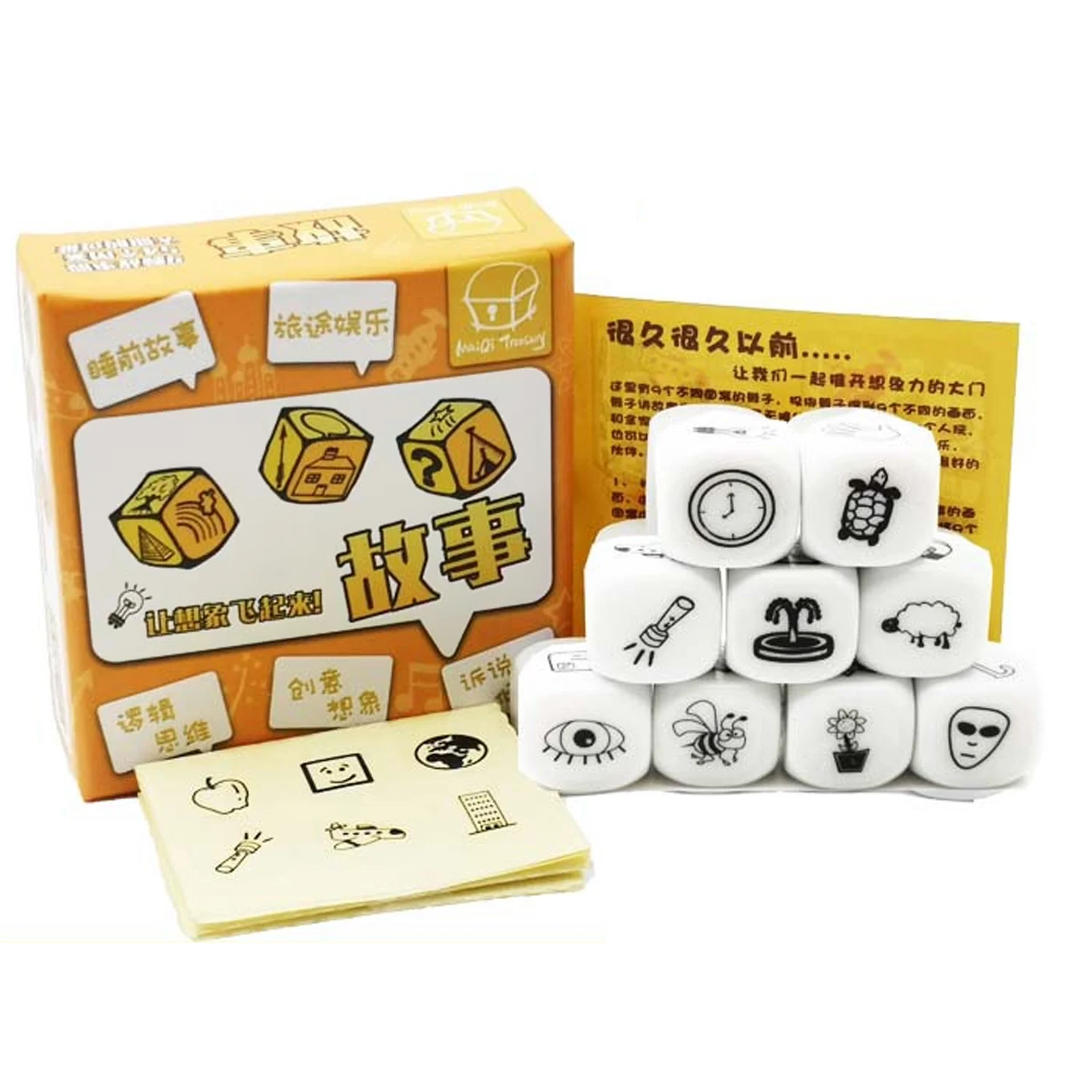 

9pcs Cubes 54pcs Images Happy Story Dice Toy for Children Toddlers Storytelling Game Imaginative Play Supplies