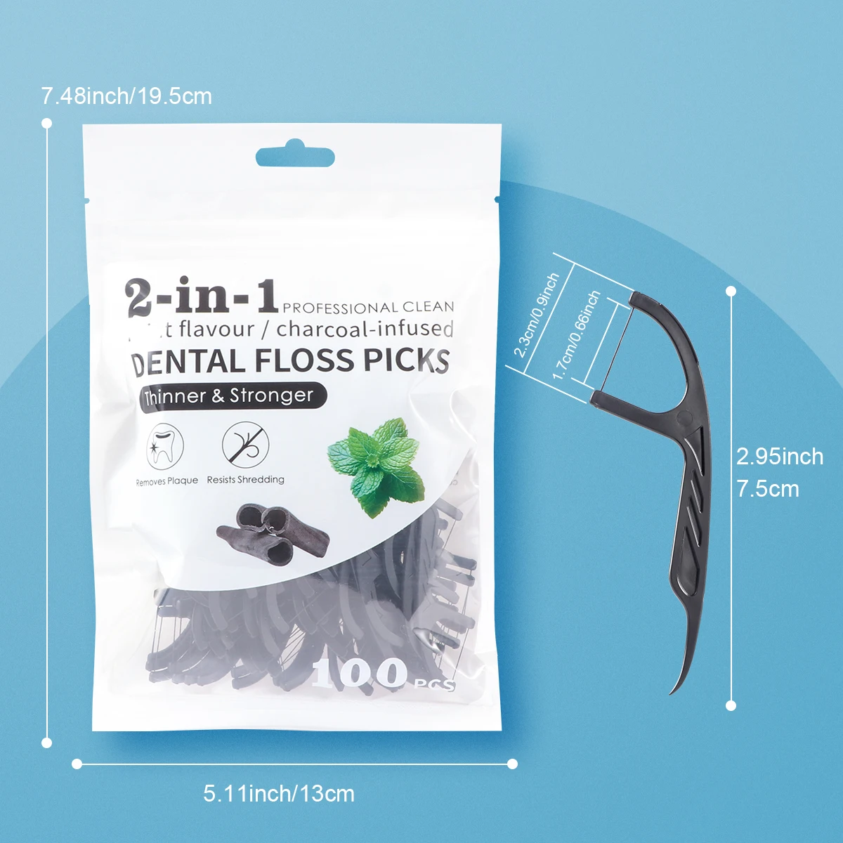 500/300/100/30pcs Large Mouthed Mint Bamboo Charcoal Dental Floss - Fresh Breath Cleaning - Regular Preparation for Work and Out