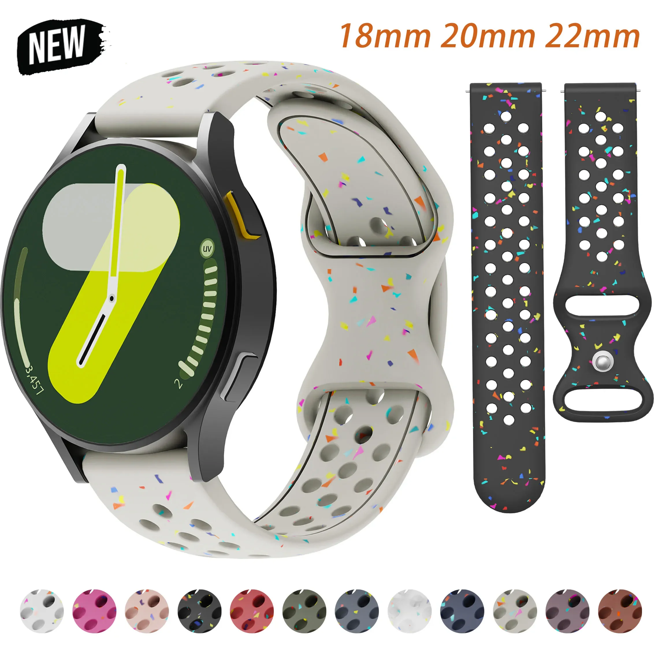 18mm 20mm 22mm siliconen band voor Samsung Galaxy Watch7 FE 6 5 4 voor Huawei GT5 4 3 GT2 pro armband voor Garmin Vivoactive4 band