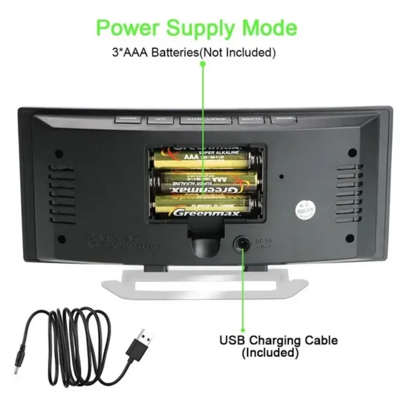 1 قطعة ساعة الطاولة الرقمية متعددة الوظائف الرقم الإلكتروني سطح المكتب غرفة نوم المنبهات (لا تشمل البطارية)