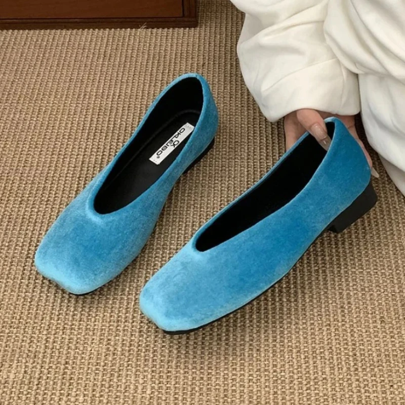 

Удобная женская обувь на низком каблуке, лоферы из искусственной замши в стиле ретро с неглубоким квадратным носком, женская легкая уличная прогулочная обувь, Zapatos Mujer