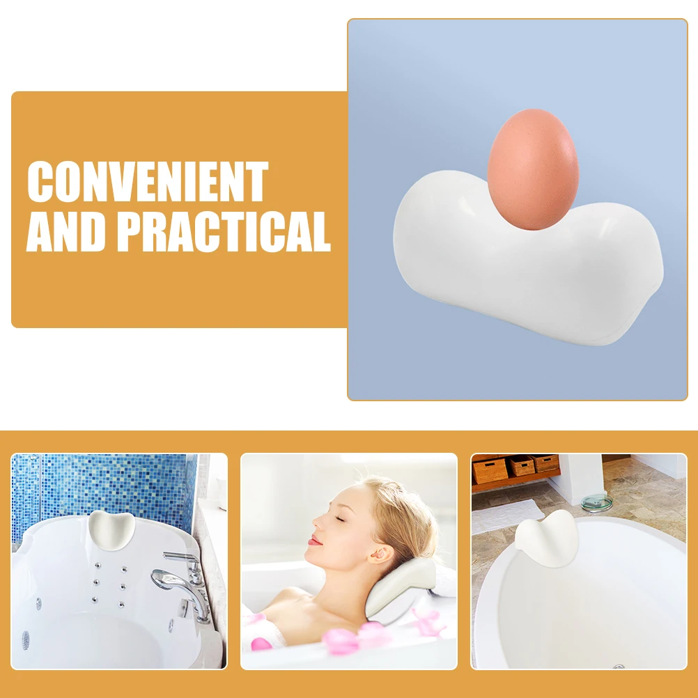

Bathtub Pillow Waterproof PU Foldable Bath Cushion Spa Headrest Heart Shape Non Slip Suction Cups Bath Accessories Household