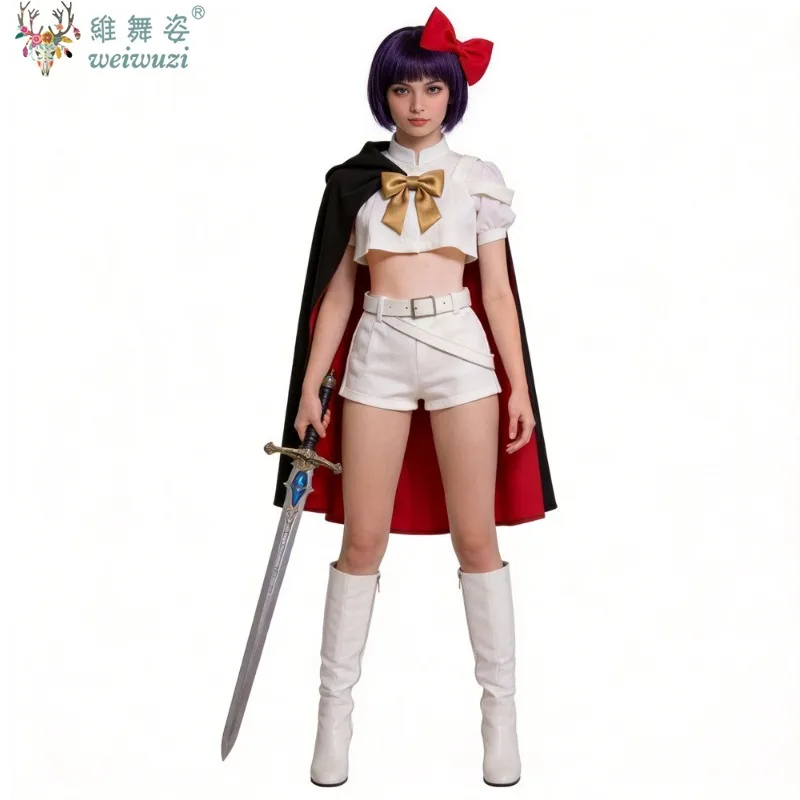 

Anime Ribbon Hero Safiya Cosplay Costume Warrior Brave Princess Top+shorts Outfits Halloween Carnival Women Fantasy Clothing