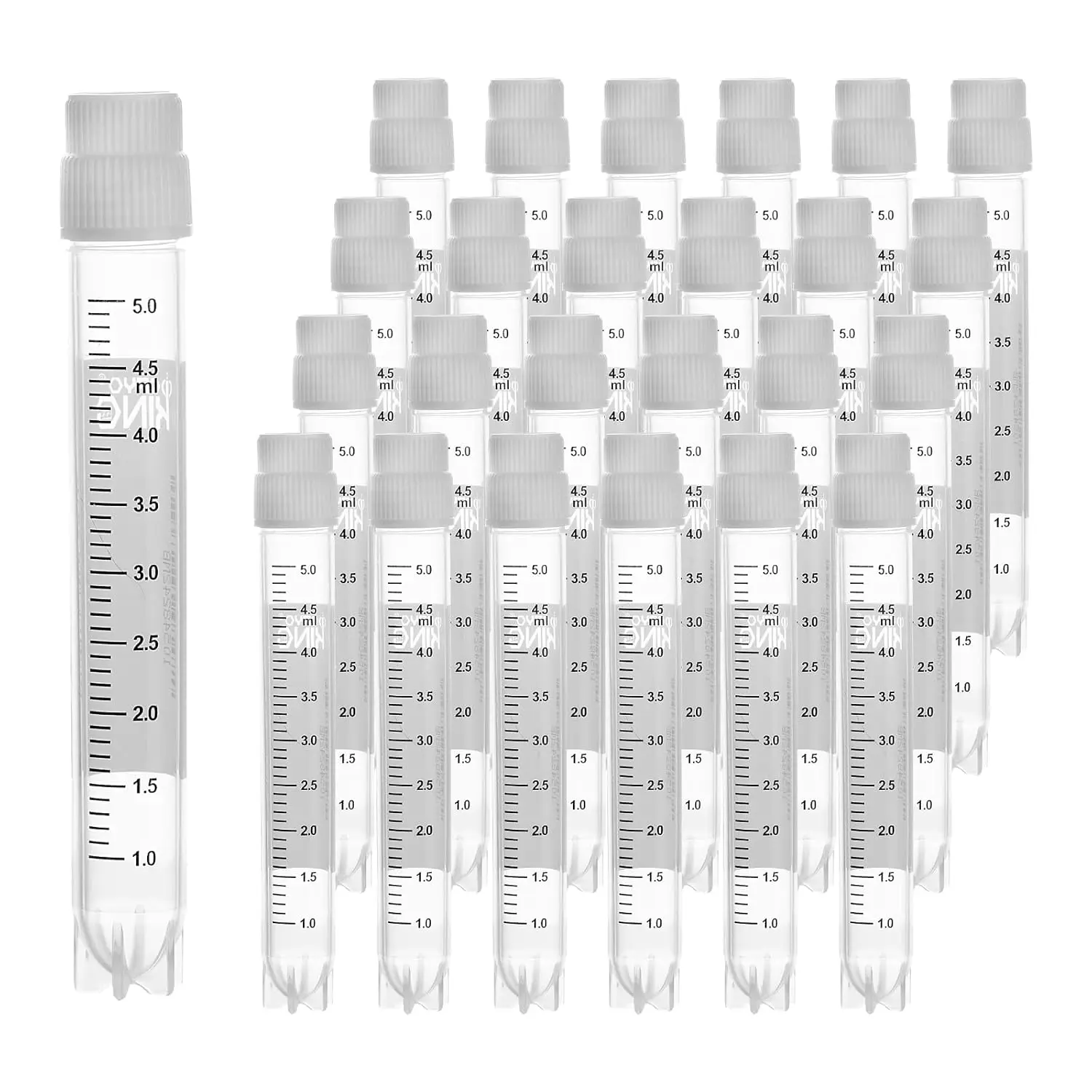 5ml PP Cryovial Tubes, Freezing Storage Sample Tubes with External Thread, Laboratory Cryotube Vials Autoclavable, 25Pcs