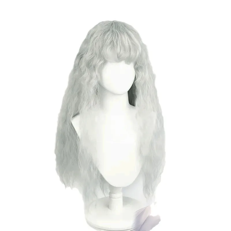 Full Wig Silvery Long Simulated Hair High-temperature Silk Daily Wear Berserk Griffith Cosplay Wigs Festival Party