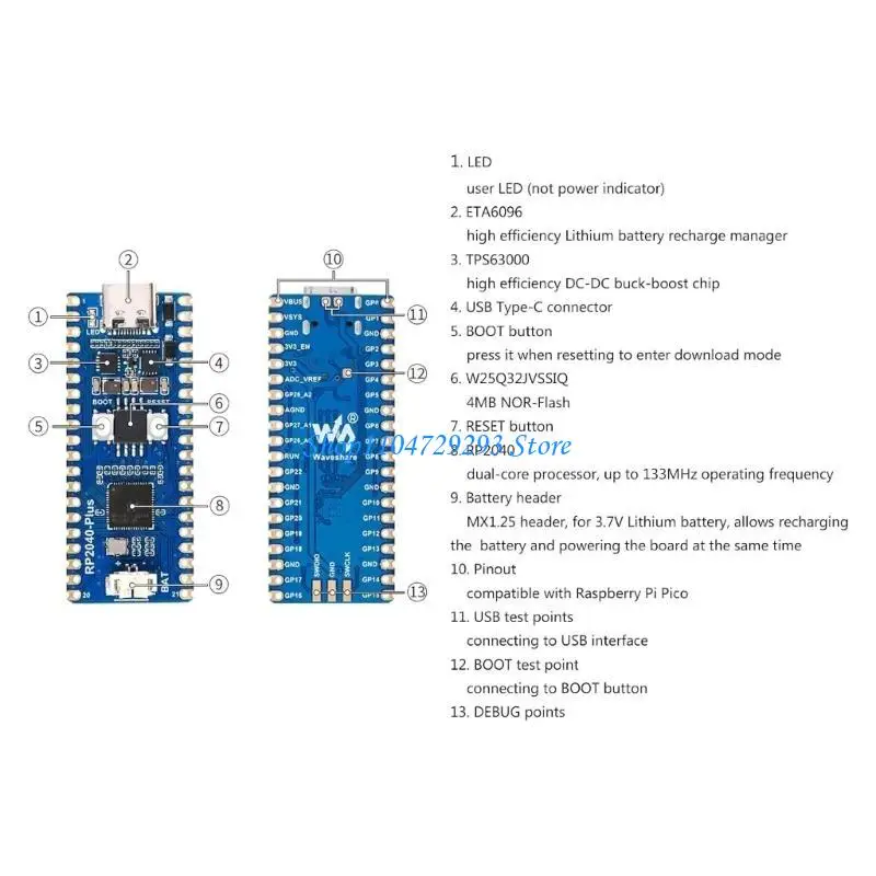 

Y2GD RP2040 MCU Board Based On forRaspberryPi RP2040 DualCore Processor Onboards 4MB Flash Charging Headboard