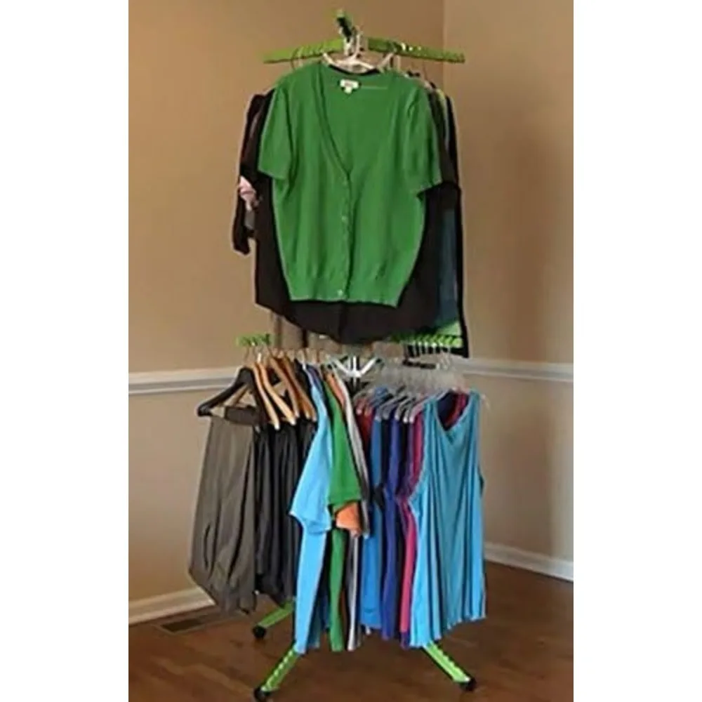 ราวตากผ้าสแตนเลสแบบปรับได้พร้อมล้อ รองรับน้ำหนักได้ 120 ชิ้น ใช้ได้ทั้งภายในและภายนอกอาคาร