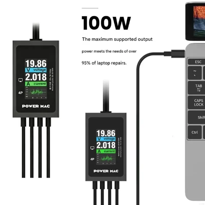 Portable Laptop Power Cable Diagnostic Tool with ABS Body and Front Display for Startup Cable Checks during Routine On-Site F19E