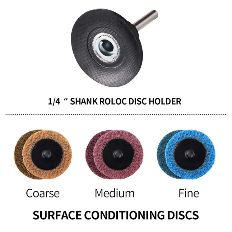 SATC 46PCS 2 Inch Fine Medium Coarse Surface Conditioning Sanding Disc Quick Change Discs with 1/4'' Holder