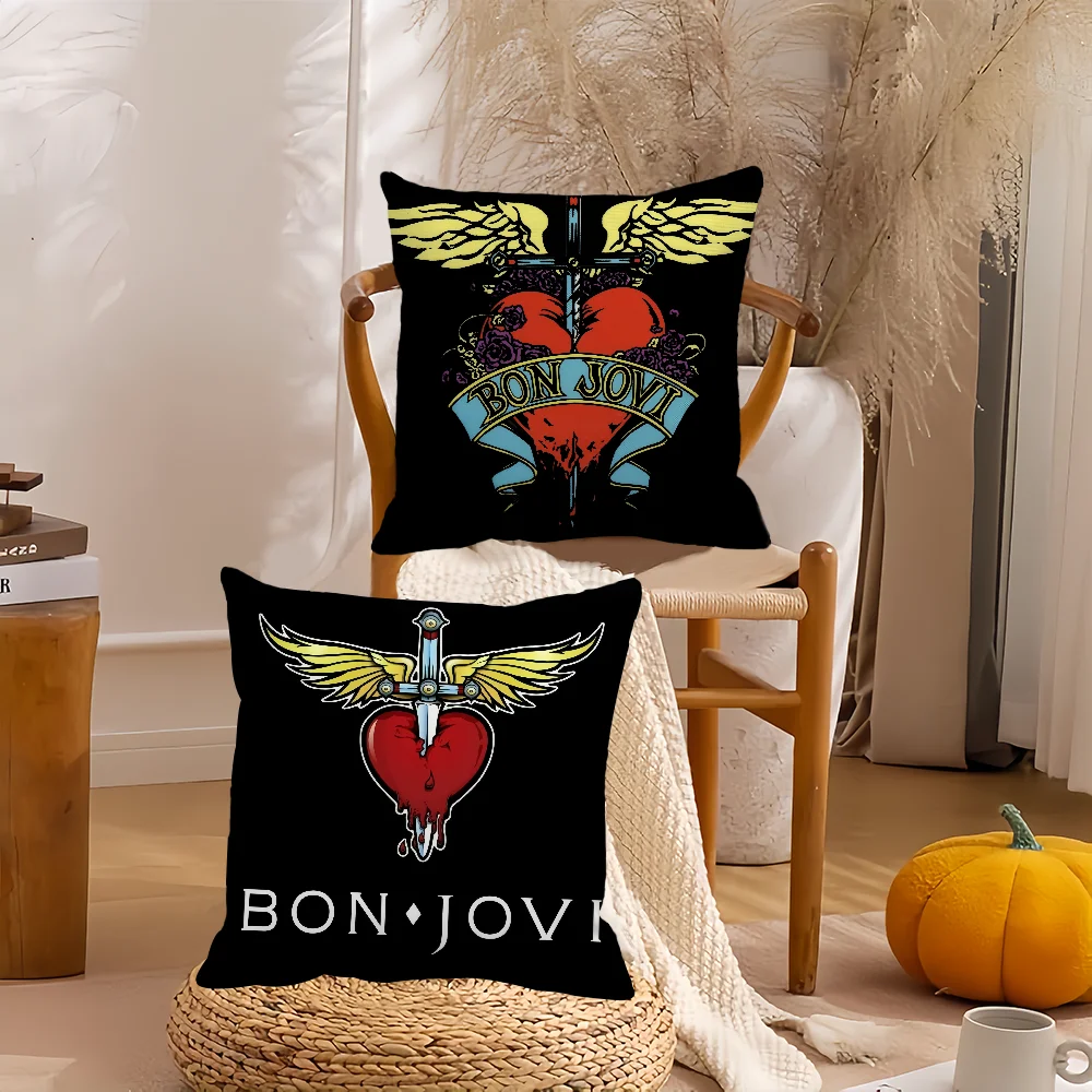 Band B-Bon J-Jovi Pillow Case Home Decoration Cushion Cover Suitable For Bedroom Car Office Sofa