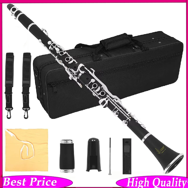 SLADE German System G Key Clarinet - 17 Keys Black Bakelite Body with Double Regulator Tubes Woodwind Instrument & Accessories