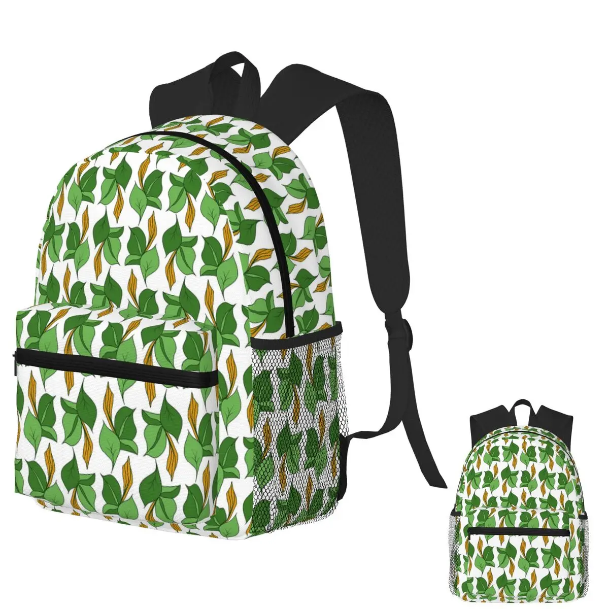 

Fresh Leaf Rhythm Seamless Botanical Flow Student Backpack School Bag Hiking Travel Daypack for Boys Girls Bookbag Shoulder Bags