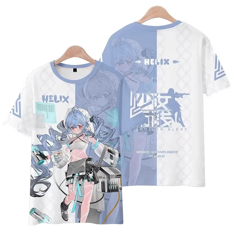 اللولب لعبة الفتيات المواجهة لعب الأدوار تي شيرت ثلاثية الأبعاد طباعة الاطفال الكرتون أنيمي تيز الصيف الرجال النساء Harajuku قصيرة الأكمام Y2k #2